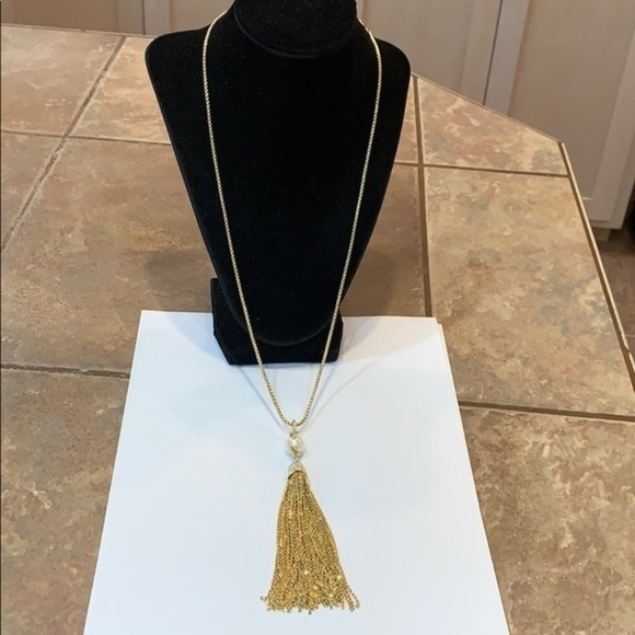 Laura Van luxury designer gold long tassel pearl - Picture 3 of 8